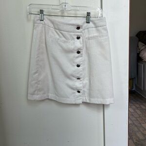 Lost + Wander Cream Button-Front Mini Skirt